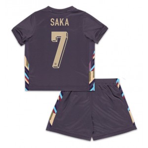 Fotbalové Dres Anglie Bukayo Saka #7 Dětské Venkovní Oblečení ME 2024 Krátký Rukáv (+ trenýrky)